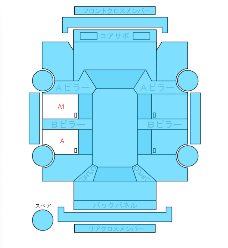 Body condition diagram (damage marks, Japanese labels)
