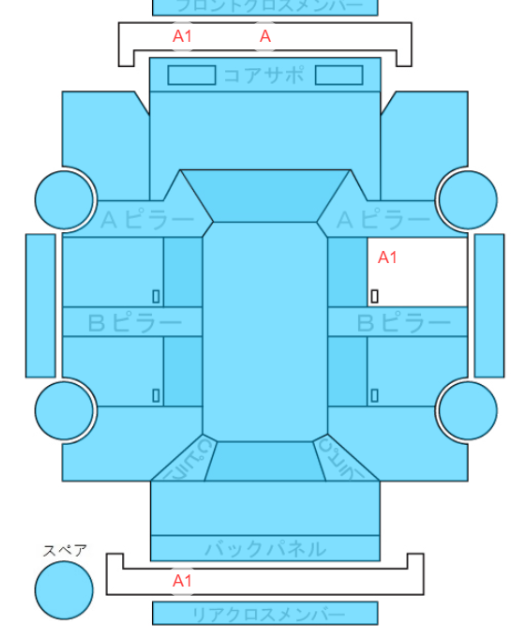 Body condition diagram (damage marks, Japanese labels)