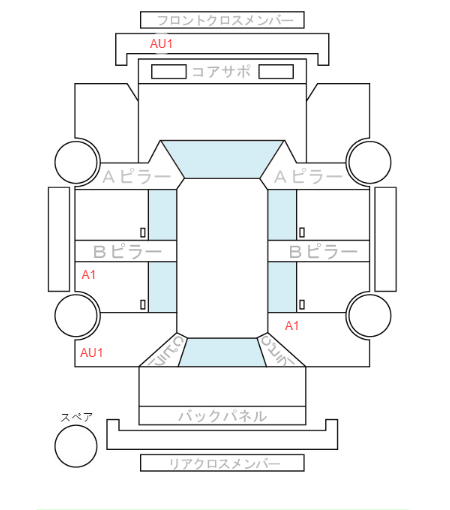 Body condition diagram (damage marks, Japanese labels)