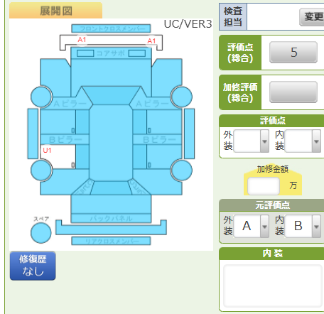 Body condition diagram (damage marks, Japanese labels)