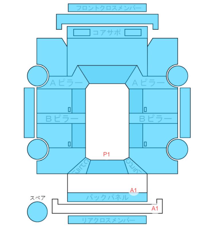 Body condition diagram (damage marks, Japanese labels)