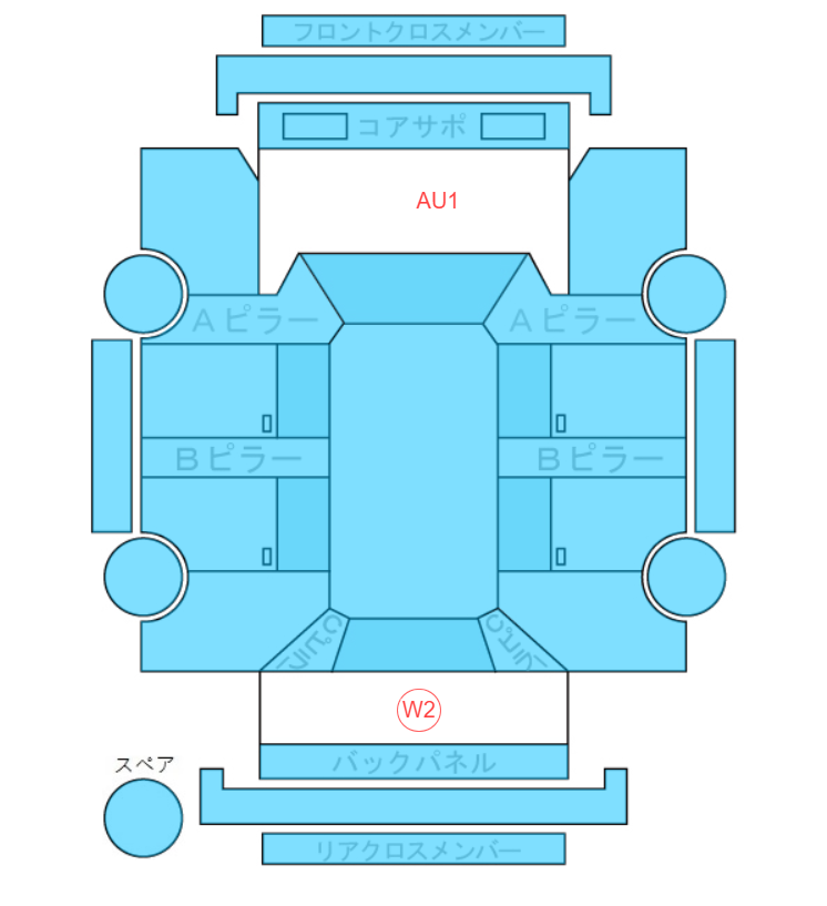 Body condition diagram (damage marks, Japanese labels)