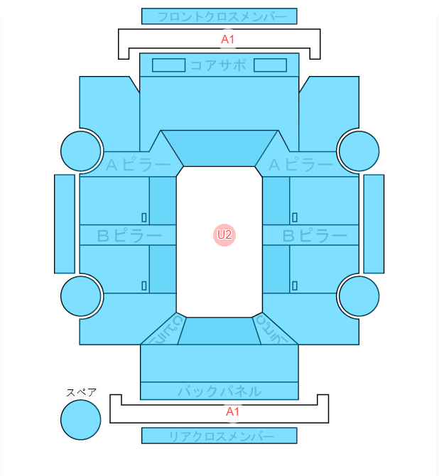 Body condition diagram (damage marks, Japanese labels)