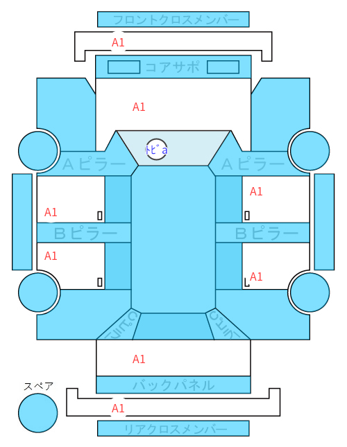 Body condition diagram (damage marks, Japanese labels)