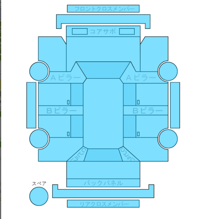 Body condition diagram (damage marks, Japanese labels)