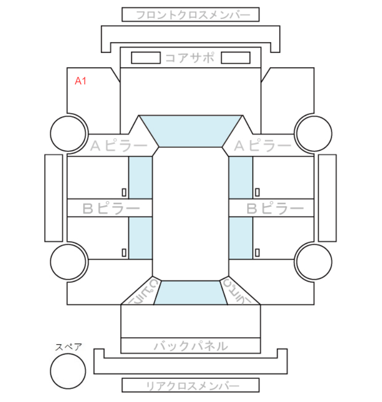 Body condition diagram (damage marks, Japanese labels)
