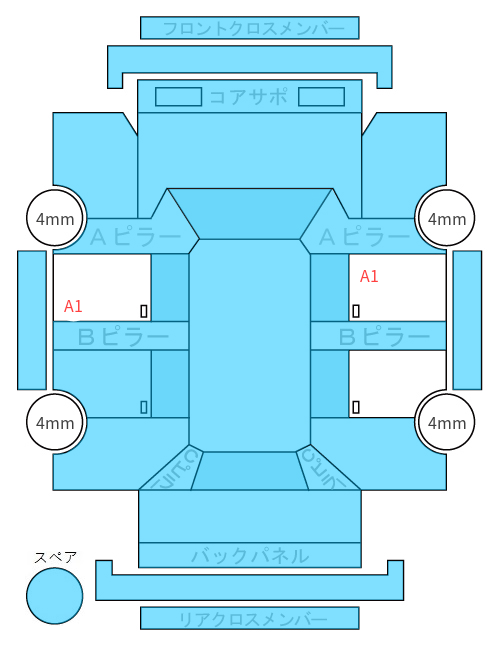 Body condition diagram (damage marks, Japanese labels)