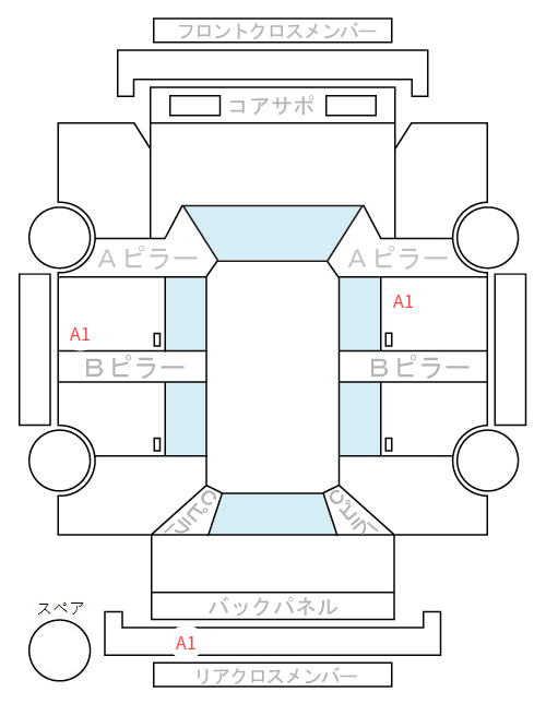 Body condition diagram (damage marks, Japanese labels)