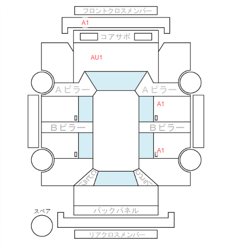 Body condition diagram (damage marks, Japanese labels)
