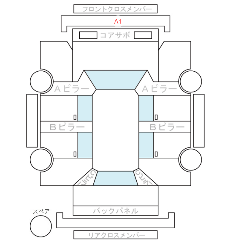 Body condition diagram (damage marks, Japanese labels)