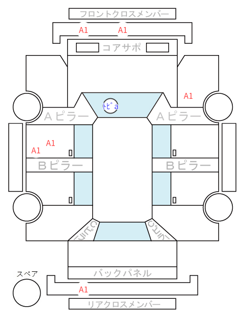 Body condition diagram (damage marks, Japanese labels)