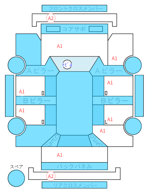 Body condition diagram (damage marks, Japanese labels)