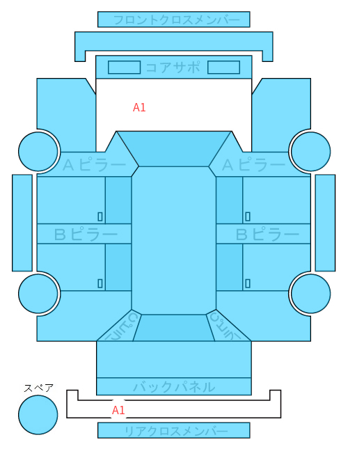 Body condition diagram (damage marks, Japanese labels)