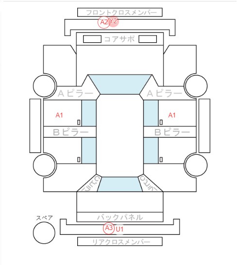 Body condition diagram (damage marks, Japanese labels)