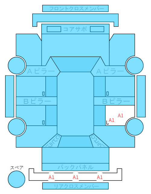 Body condition diagram (damage marks, Japanese labels)