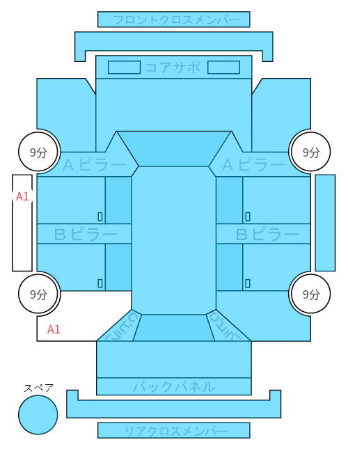 Body condition diagram (damage marks, Japanese labels)