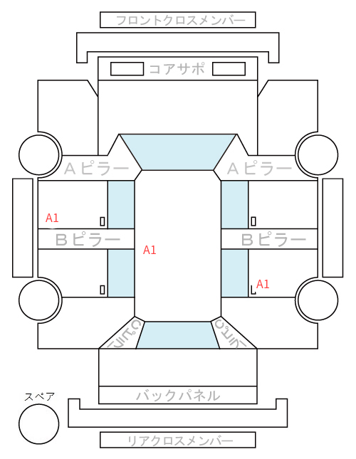 Body condition diagram (damage marks, Japanese labels)