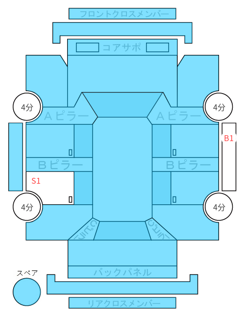 Body condition diagram (damage marks, Japanese labels)