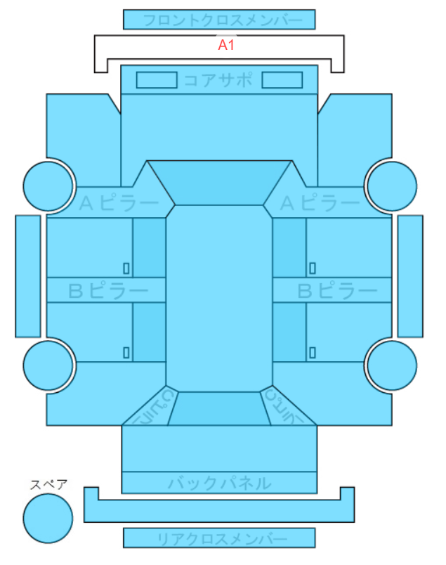 Body condition diagram (damage marks, Japanese labels)