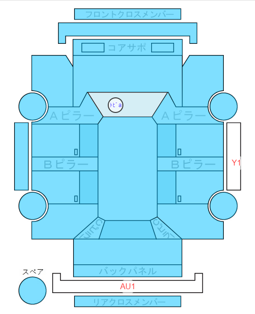 Body condition diagram (damage marks, Japanese labels)