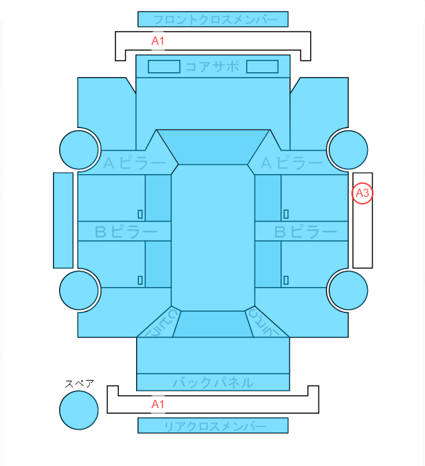 Body condition diagram (damage marks, Japanese labels)