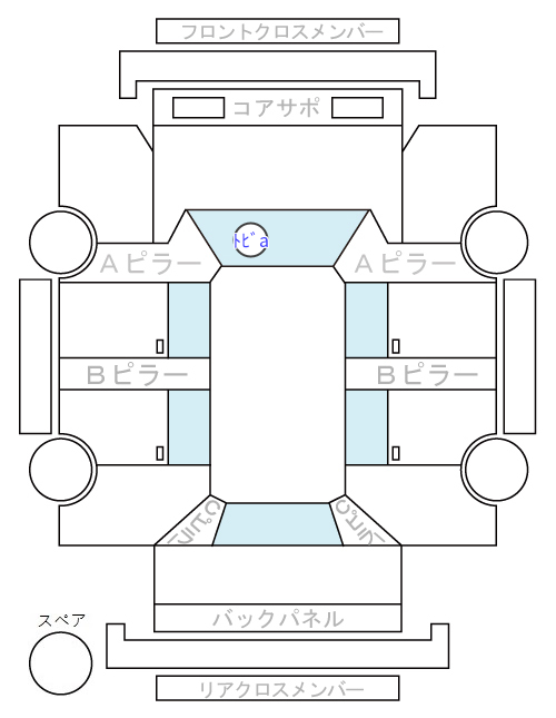 Body condition diagram (damage marks, Japanese labels)