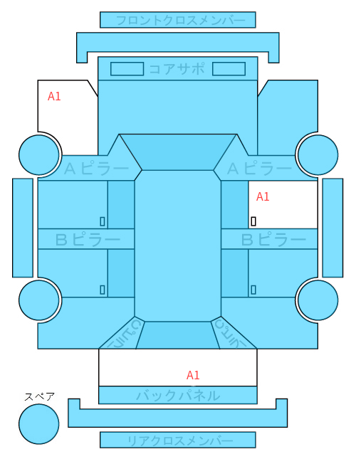 Body condition diagram (damage marks, Japanese labels)