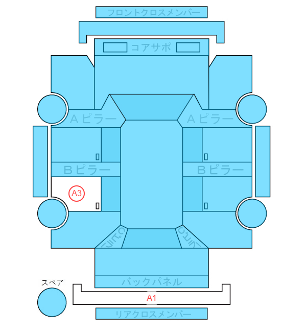 Body condition diagram (damage marks, Japanese labels)