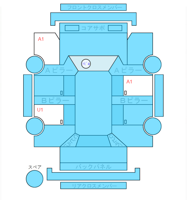 Body condition diagram (damage marks, Japanese labels)