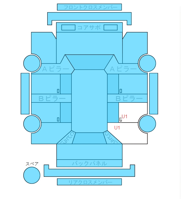 Body condition diagram (damage marks, Japanese labels)