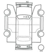 Body condition diagram (damage marks, Japanese labels)