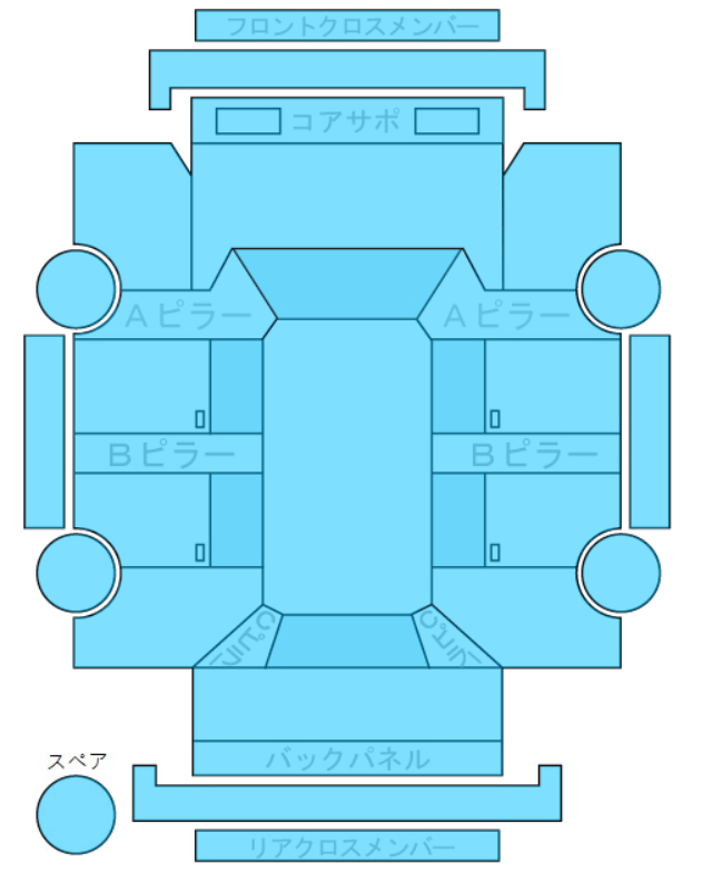 Body condition diagram (damage marks, Japanese labels)