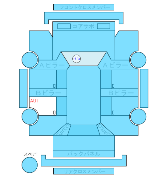 Body condition diagram (damage marks, Japanese labels)