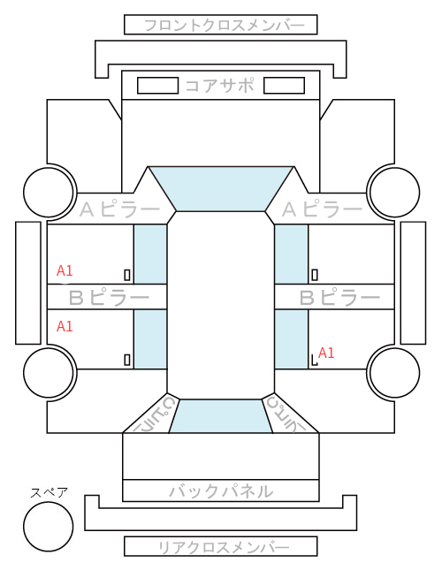 Body condition diagram (damage marks, Japanese labels)