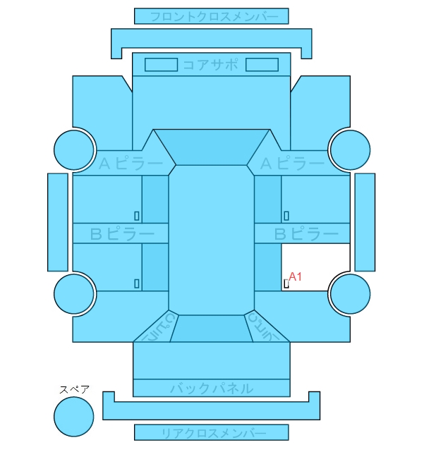 Body condition diagram (damage marks, Japanese labels)
