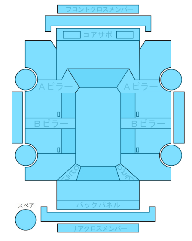 Body condition diagram (damage marks, Japanese labels)