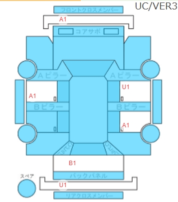Body condition diagram (damage marks, Japanese labels)