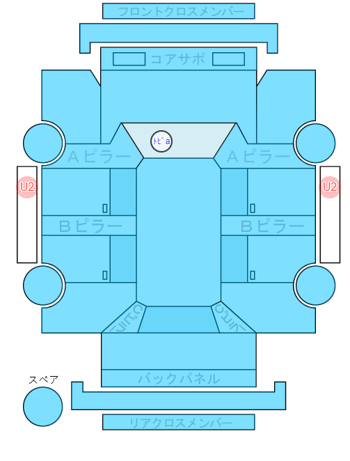 Body condition diagram (damage marks, Japanese labels)
