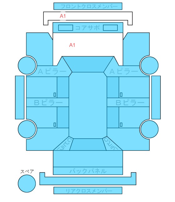 Body condition diagram (damage marks, Japanese labels)