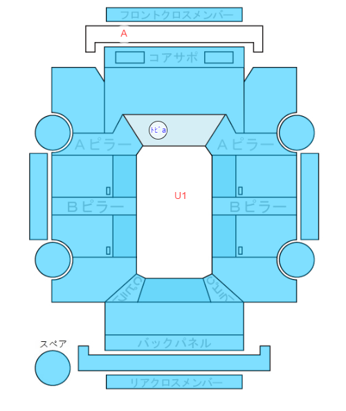 Body condition diagram (damage marks, Japanese labels)