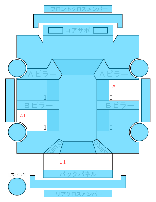 Body condition diagram (damage marks, Japanese labels)