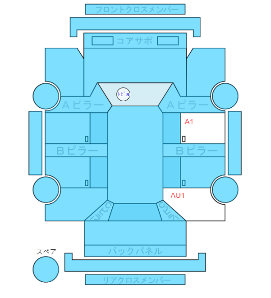 Body condition diagram (damage marks, Japanese labels)
