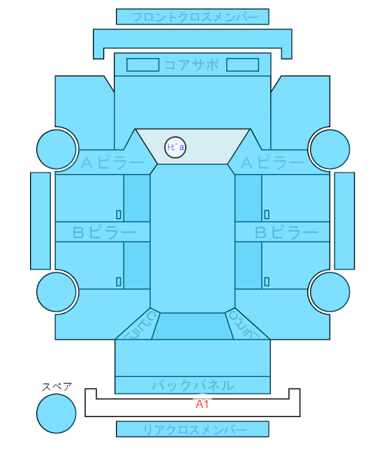 Body condition diagram (damage marks, Japanese labels)