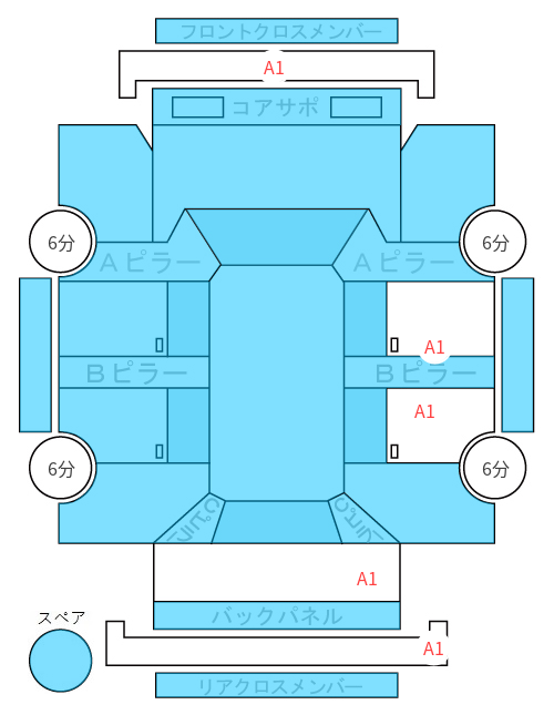 Body condition diagram (damage marks, Japanese labels)