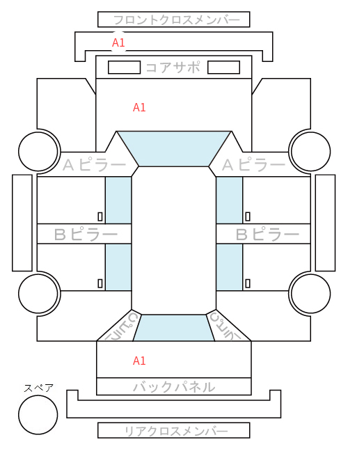 Body condition diagram (damage marks, Japanese labels)