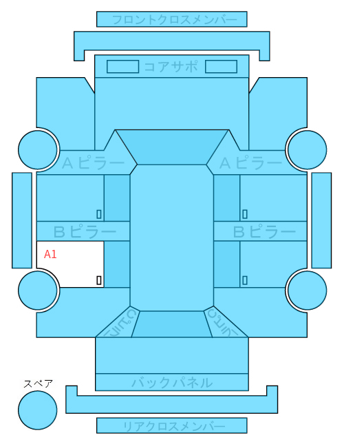 Body condition diagram (damage marks, Japanese labels)