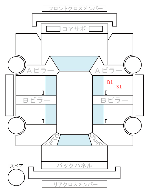 Body condition diagram (damage marks, Japanese labels)