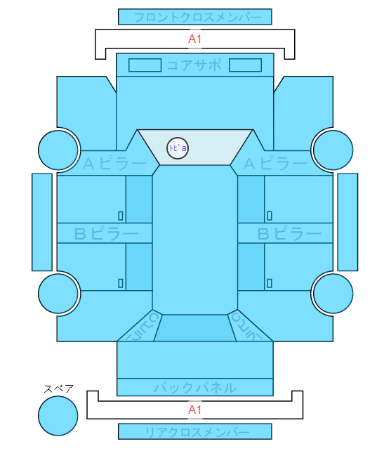 Body condition diagram (damage marks, Japanese labels)