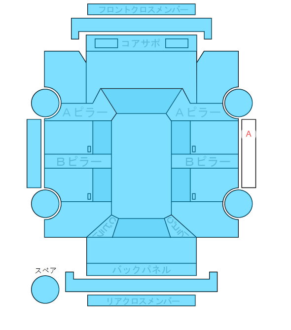 Body condition diagram (damage marks, Japanese labels)
