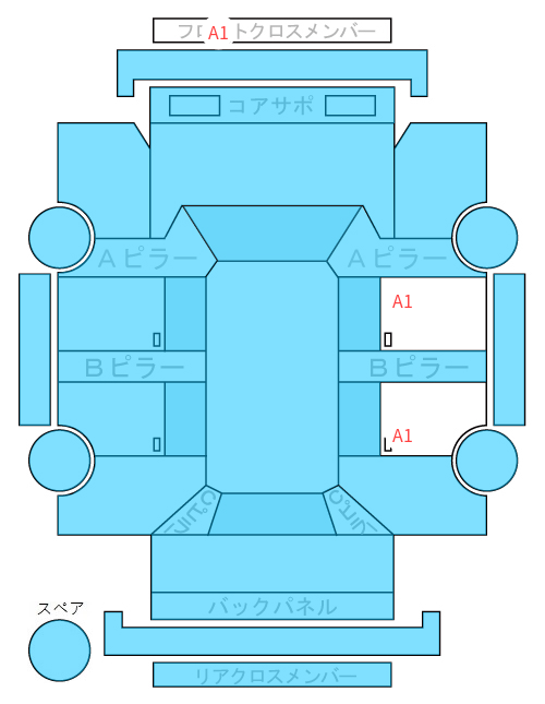 Body condition diagram (damage marks, Japanese labels)